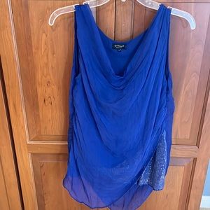 H Trend sequin silk cowl neck tank top blouse